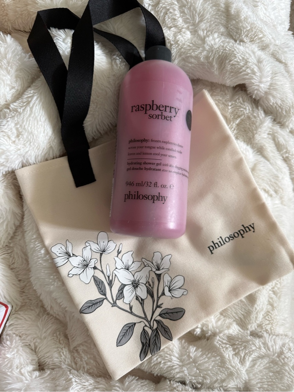 Philosophy Raspberry Sorbet Hydrating Shower Gel  32oz. FREE BAG